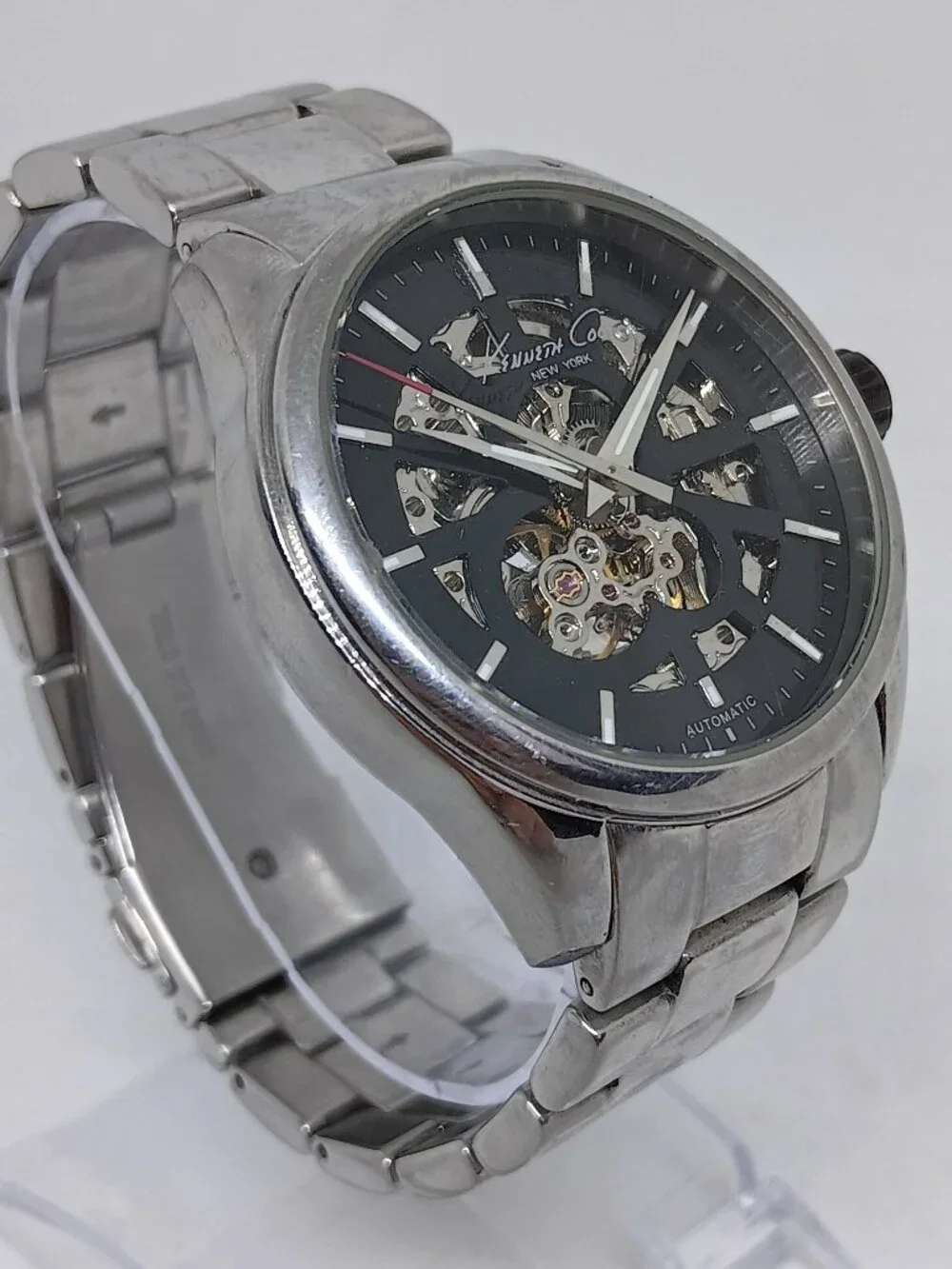 Kenneth Cole KC3832 Men's 42mm S/Steel Skeleton Dial 21 Jewel Automatic Watch